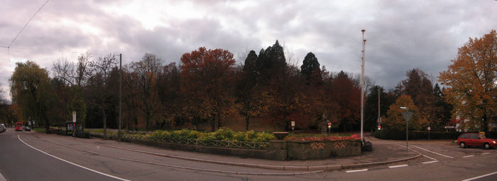 Road by trees against sky
