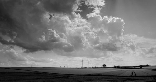 Scenic view of field against sky