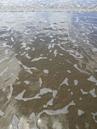 Close-up of water on beach