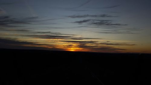 Scenic view of landscape against sky at sunset