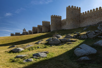 Low angle view of historic building against sky