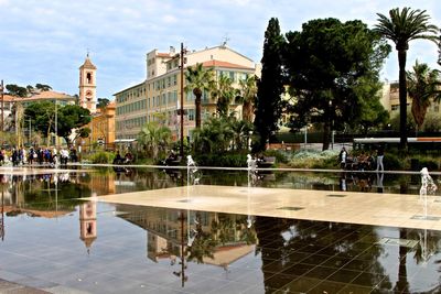 Reflection of buildings in nice