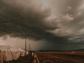 Storm clouds over land