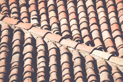 Full frame shot of roof on sunny day