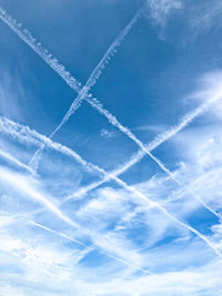 Low angle view of vapor trail in sky