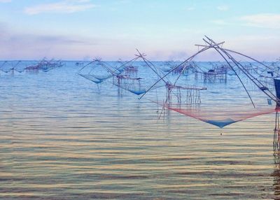 View of sea against sky during sunset