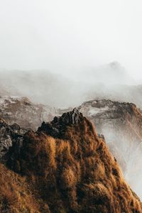 Scenic view of rocky mountains against sky