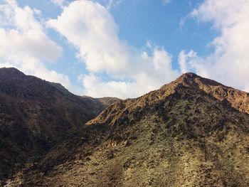 Low angle view of mountain against sky