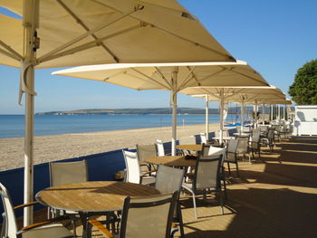 Chairs and table at beach