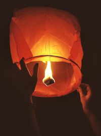 Illuminated lamp in the dark