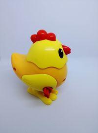 Close-up of a toy over white background