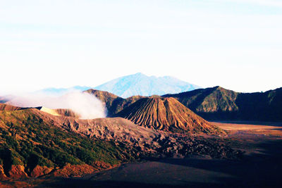 Panoramic view of landscape against clear sky