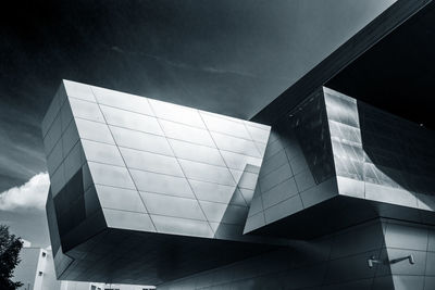 Low angle view of modern building against sky
