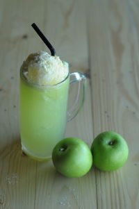 Close-up of apple on table