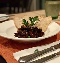 Close-up of food in plate on table