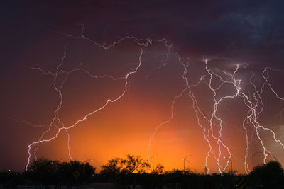 Fort huachuca layered lightning 

 arizona monsoon is characterized by heavy rain and lightning.