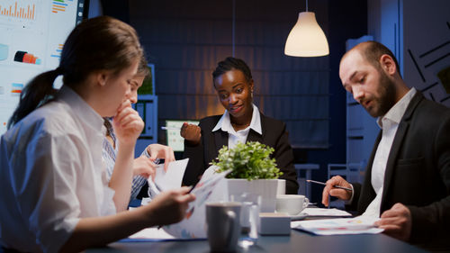 Business people having discussion at office