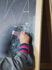 Cropped image of man working at home