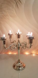 Close-up of illuminated chandelier