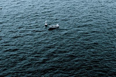 Boat sailing in sea