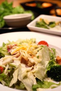 Close-up of meal served in plate