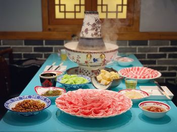 Close-up of cupcakes on table