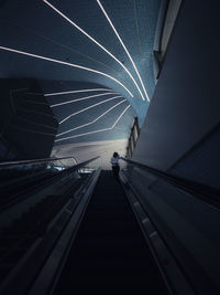 High angle view of escalator