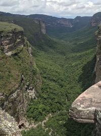 High angle view of landscape against sky