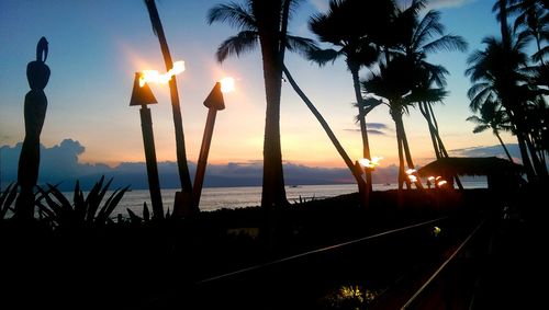 Scenic view of sea at sunset