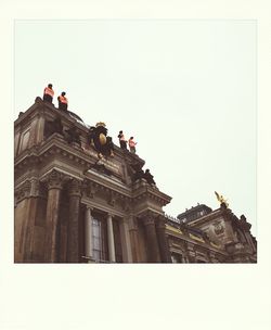 Low angle view of building against clear sky