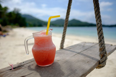 Close-up of drink on table