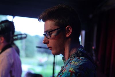 Close-up of young man in eyeglasses