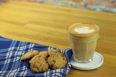 Close-up of coffee cup on table