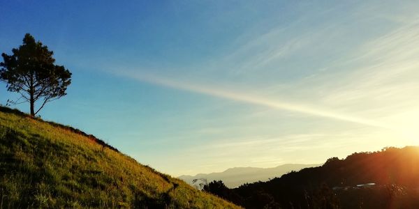 Scenic view of landscape against sky during sunset