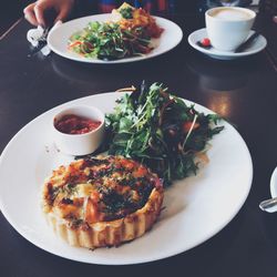 Close-up of food served in plate