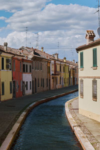 Buildings in city against sky. comacchio, emilia-romagna, italien