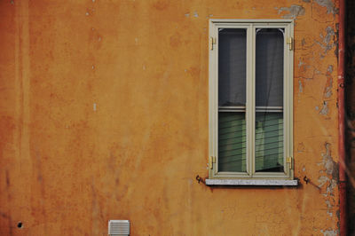 Closed door of building