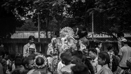 Group of people in temple