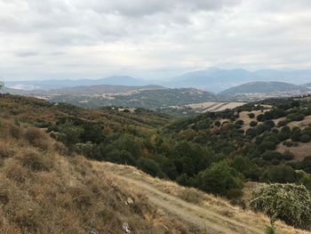 Scenic view of mountains against sky