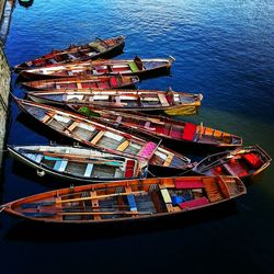 View of boats in water