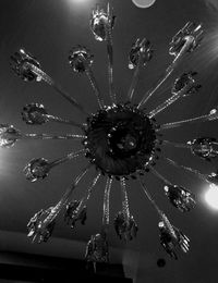 Low angle view of chandelier