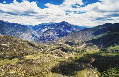 Scenic view of mountains against sky