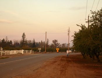 Man on road against sky