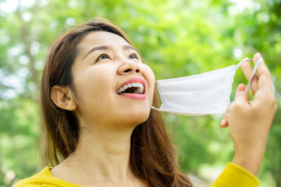 Portrait of woman smiling