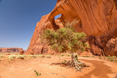 Rock formations on sunny day