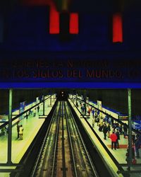 Information sign at night