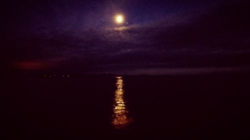 Scenic view of illuminated moon at night