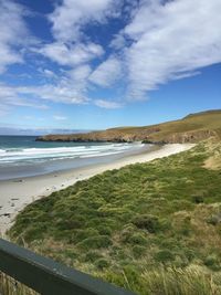 Scenic view of beach against sky