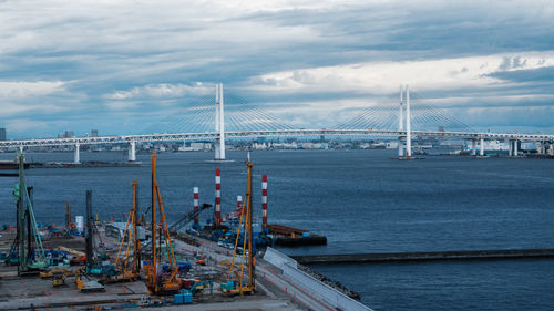 Yokohama bay bridge serves as the gateway to the port of yokohama.