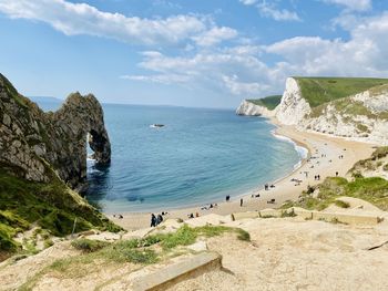 Scenic view of beach against sky